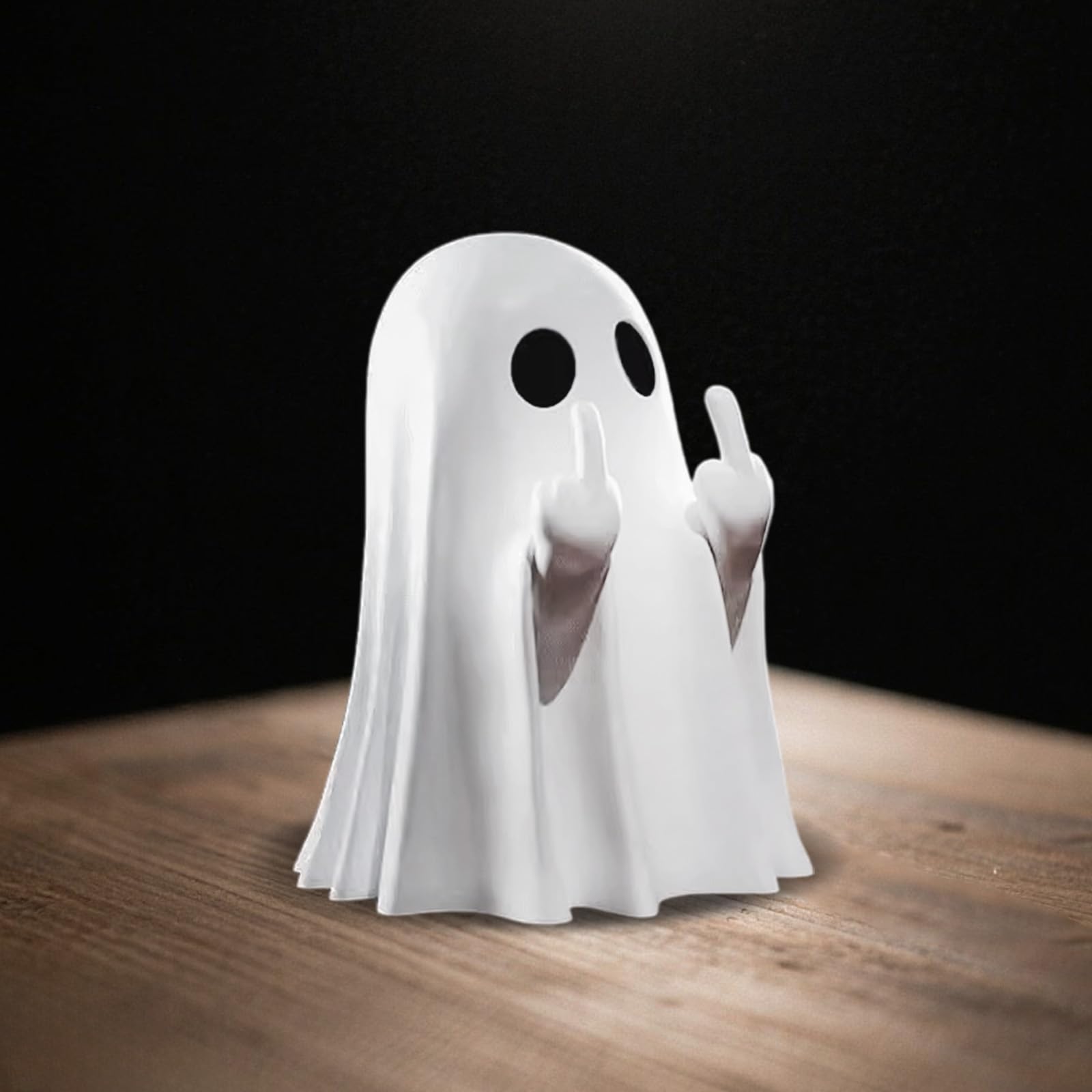 Halloween Ghost Figurine, Funny Glow in The Dark Spooky Resin Ghost with Pumpkin Basket Statue, Cute Decor for Halloween Decorations Indoor, Porch Indoor Home Decor Gifts